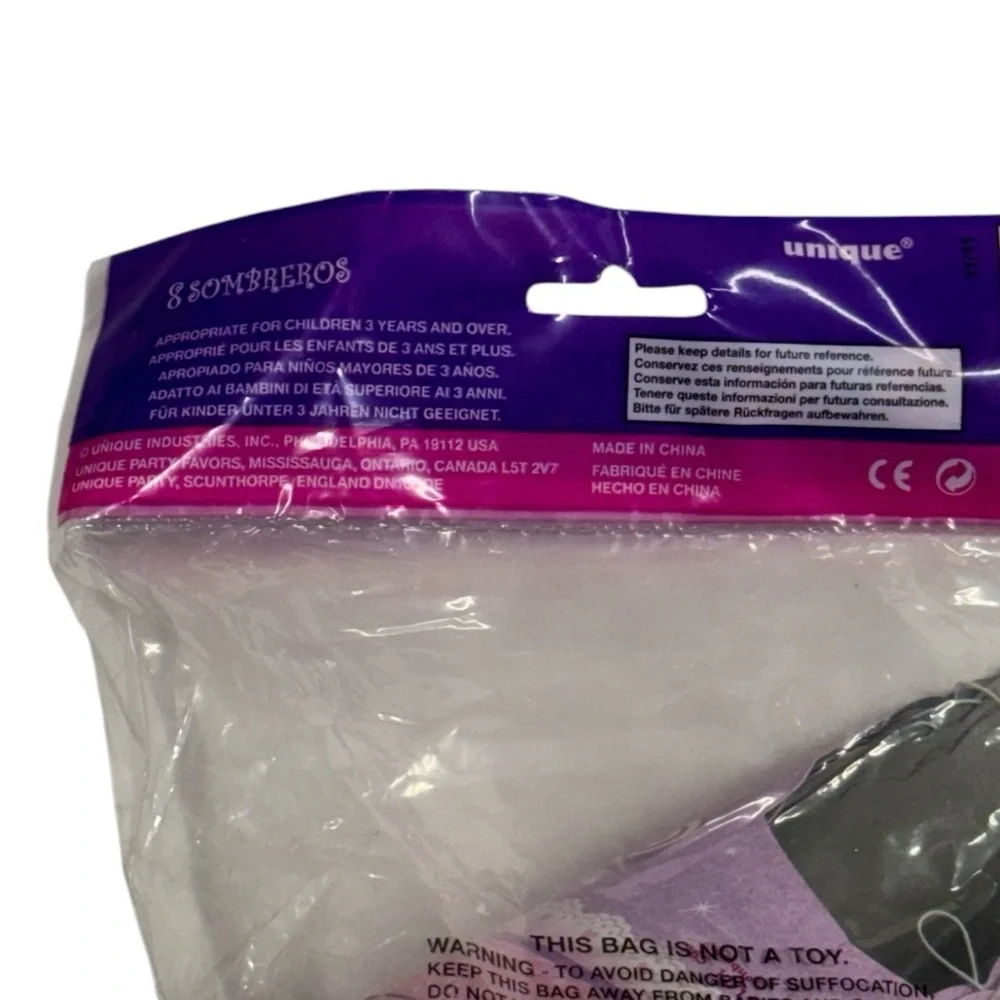 Unique brand pack of 8 tiara themed party hats brand new in package never opened